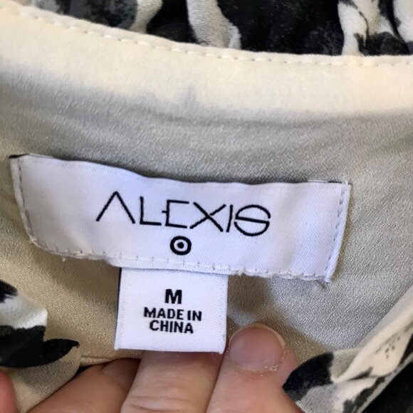 Alexis For Target Women's Black White Botanical Tiered Ruffle Maxi Dress. Size M - Picture 10 of 15